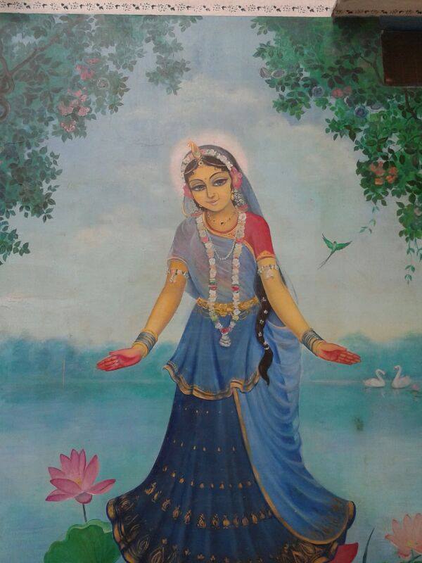 Pintura de Srimati Radhika em Radha kunda