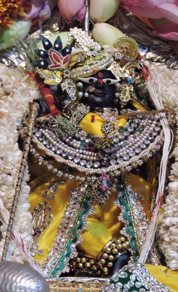 Darsan da deidade Sri Sri Radha Raman no dia do seu aparecimento, 21 de maio, 2016.